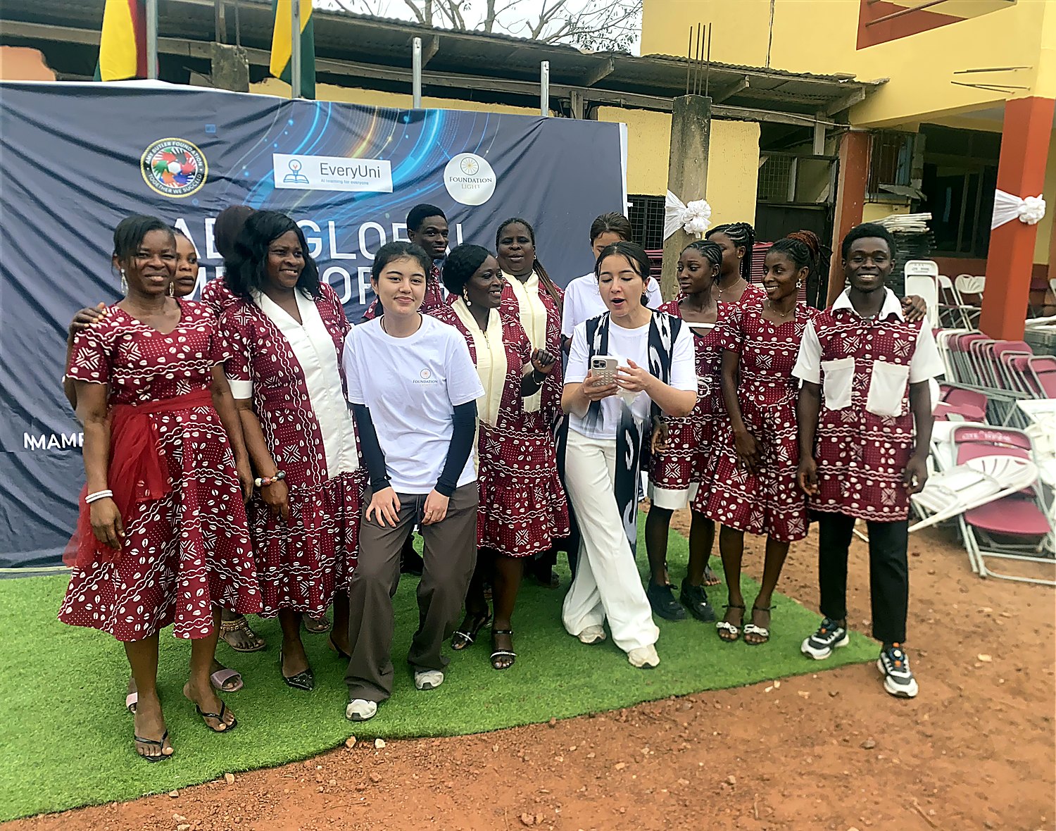 Students and staff at a Mamfe Apostolic School Complex event